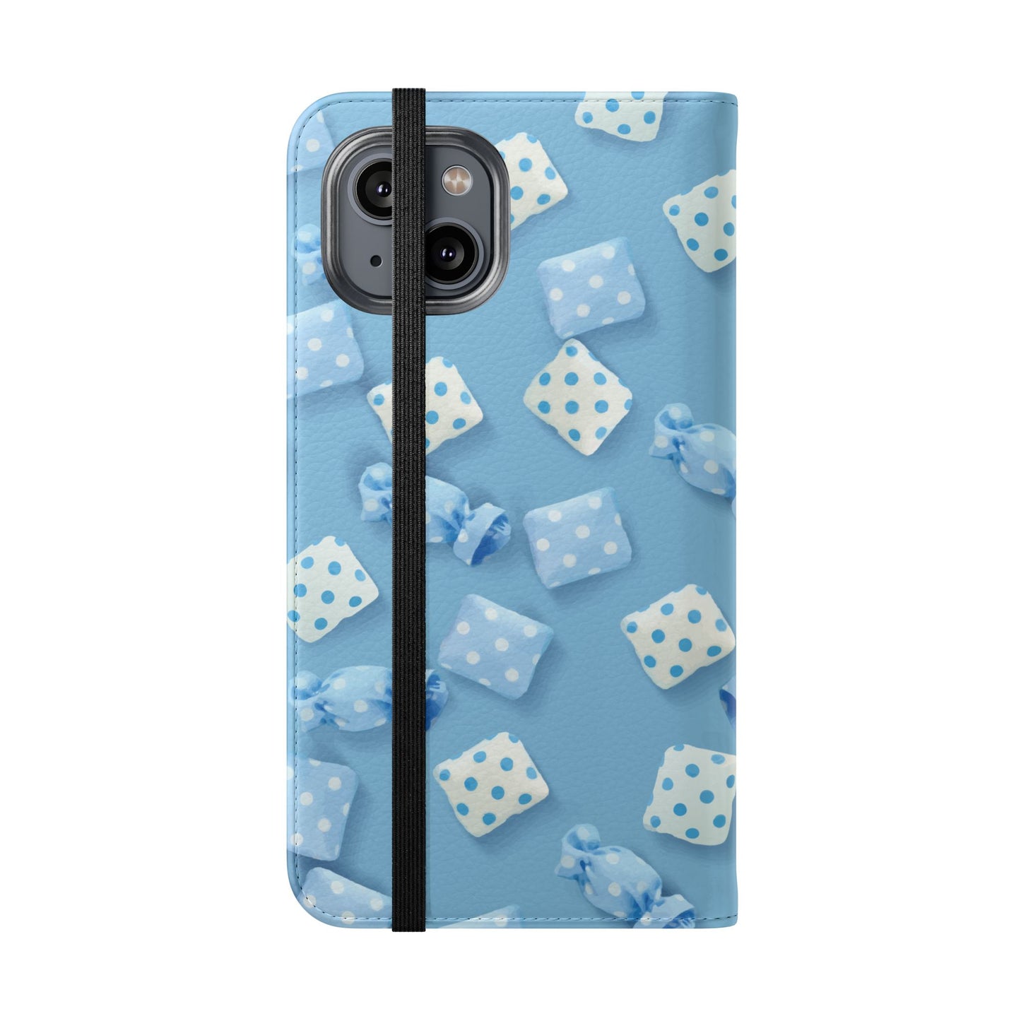 Pastel Blue Fabric Candy Flip Phone Case — Candy Wallet Cover