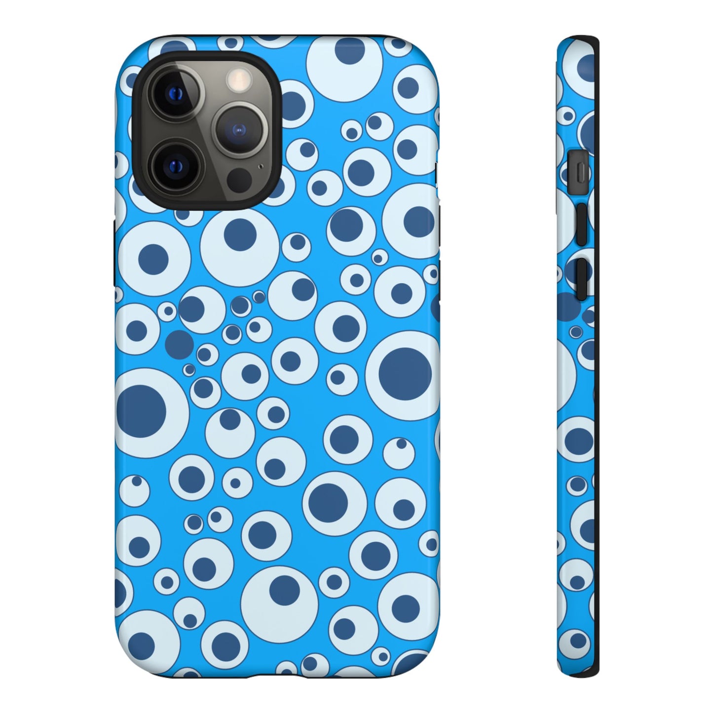 Blue Bubble Pattern Tough Phone Case — Retro Pop Circles Design