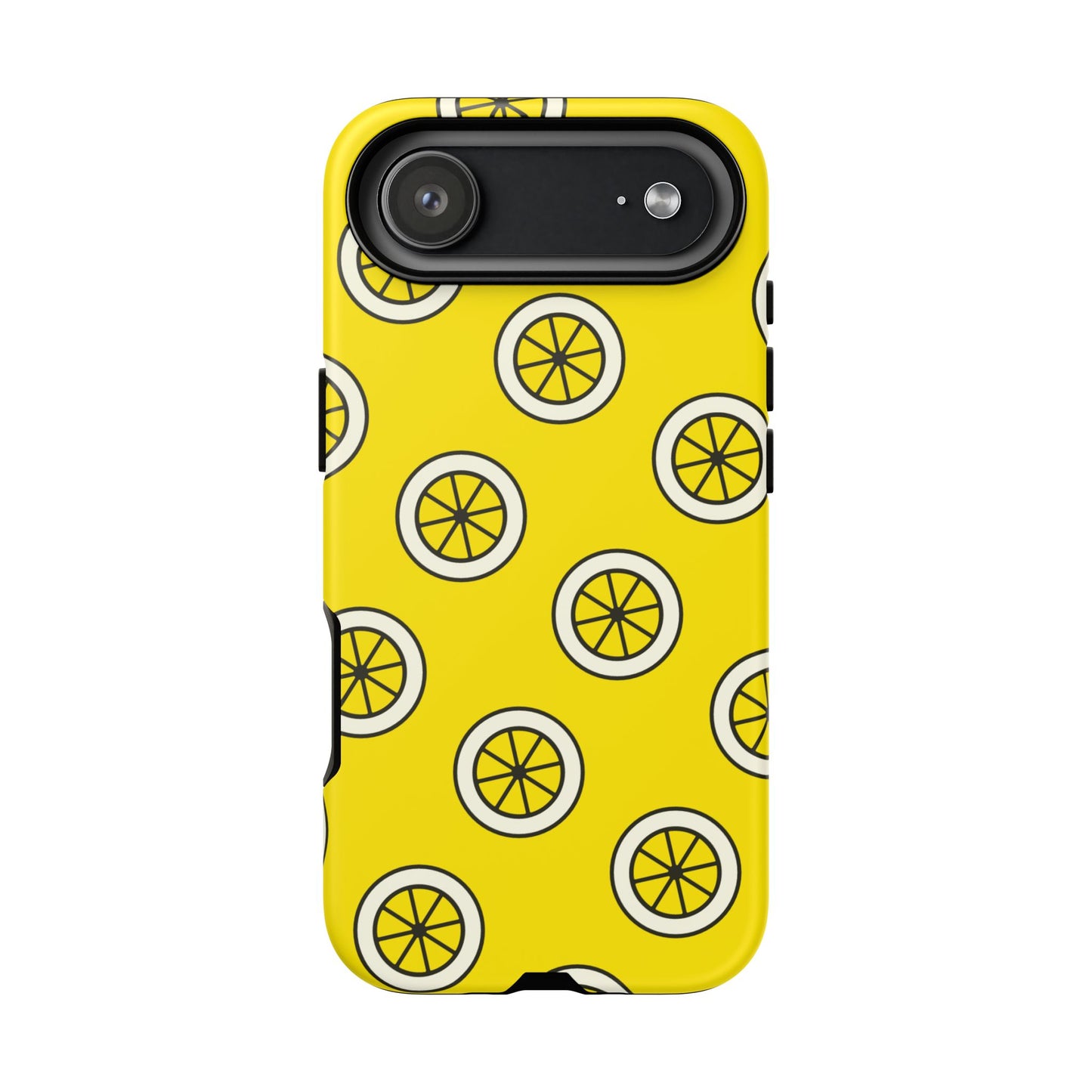 Yellow Lemon Pattern Tough Phone Case — Bright Citrus Protective Cover