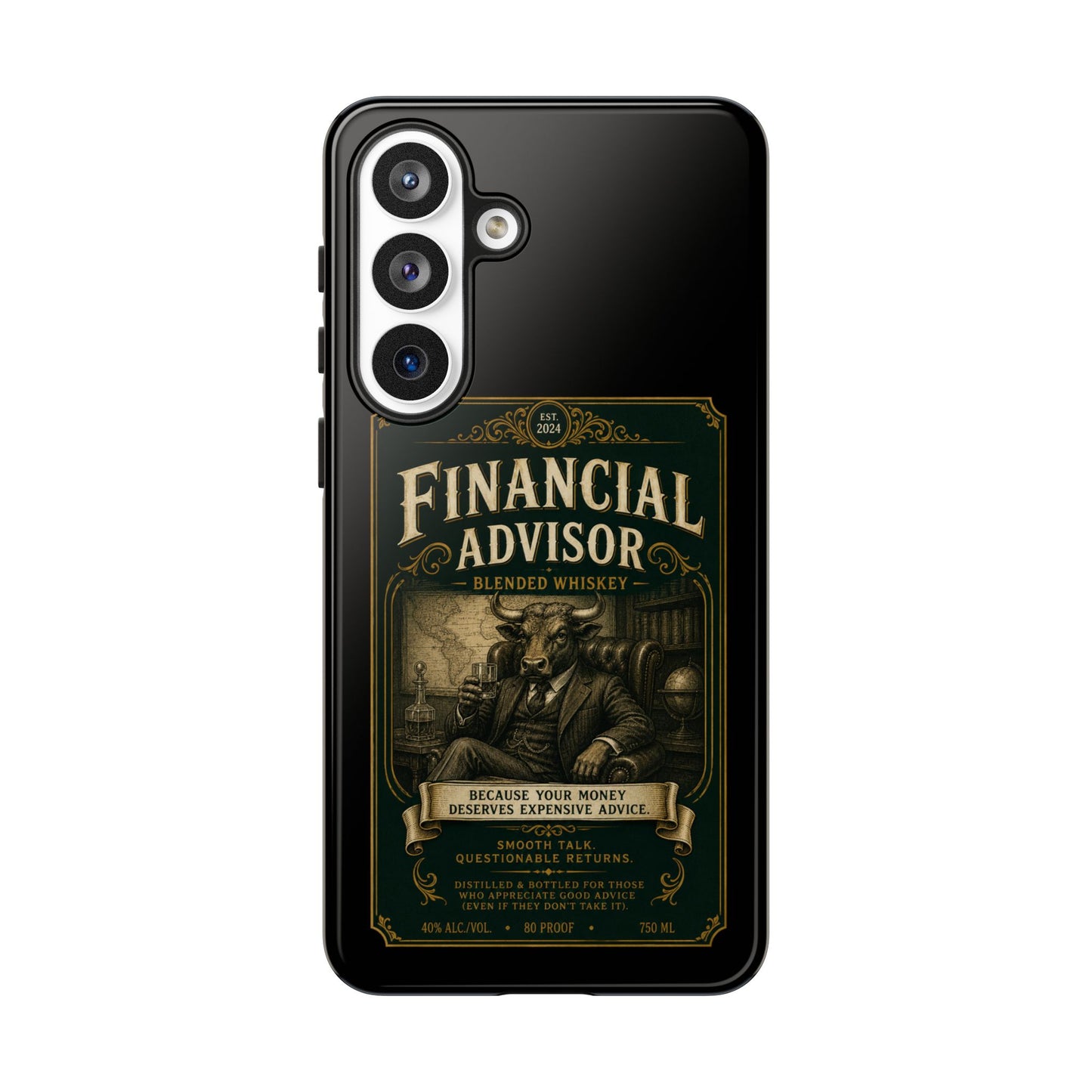 Financial Advisor Phone Case — Vintage Whiskey Label Design
