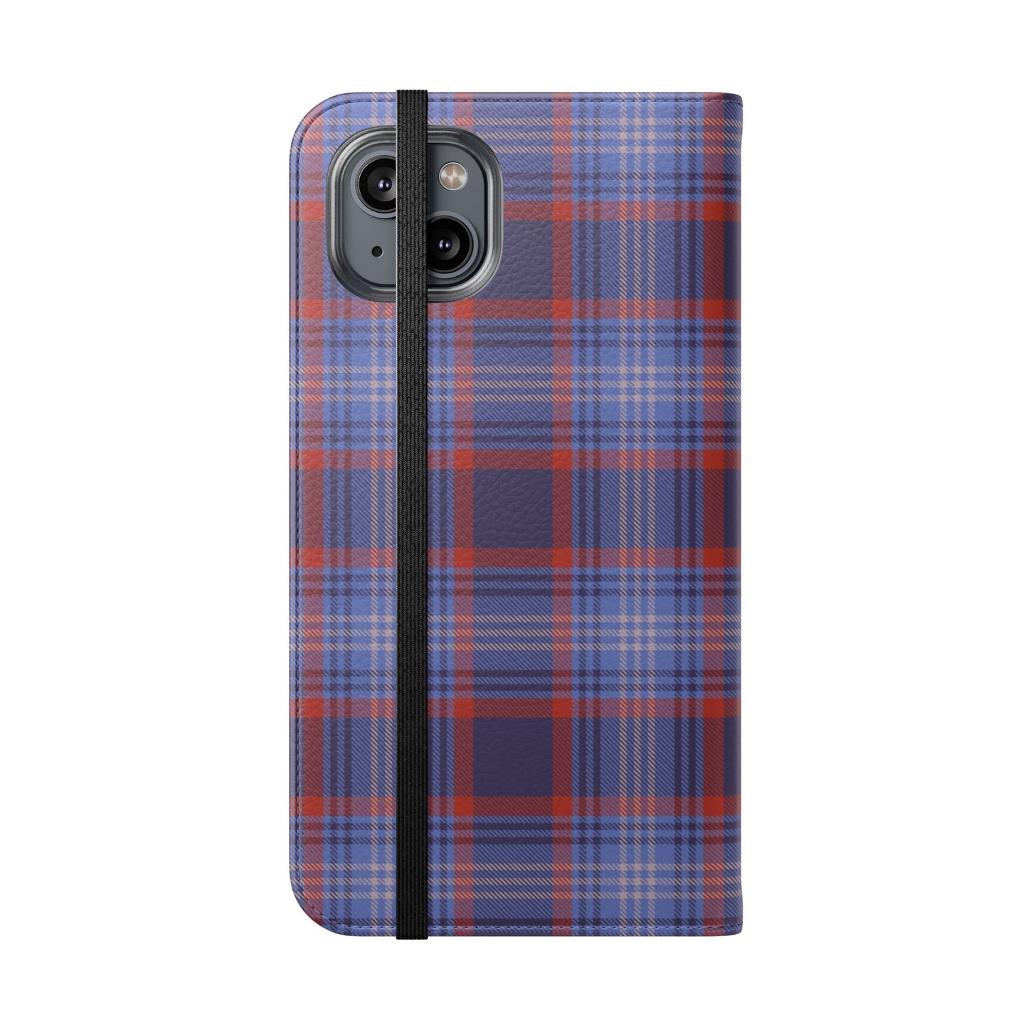 Tartan Flip Phone Case — Red & Purple Plaid Wallet Cover