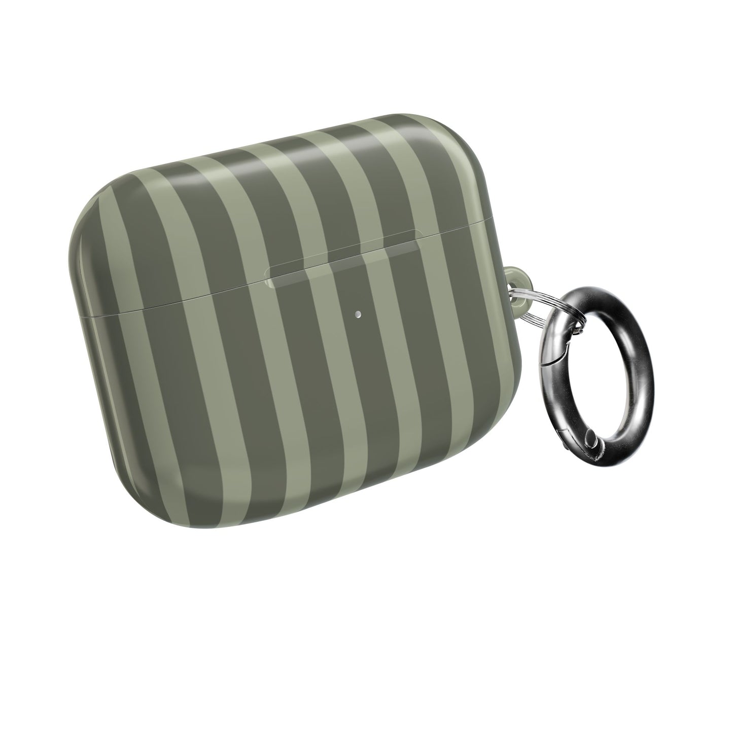 Striped Olive AirPods Case — Protective Green Stripe Pattern Cover