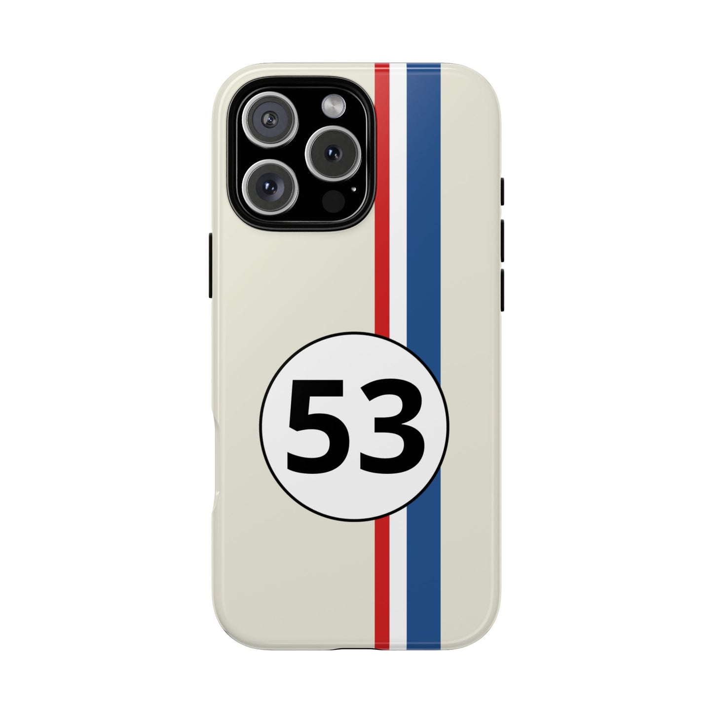 Racing Stripe Personalised Number Tough Phone Case for Apple iPhone, Samsung Galaxy and Google Pixel.