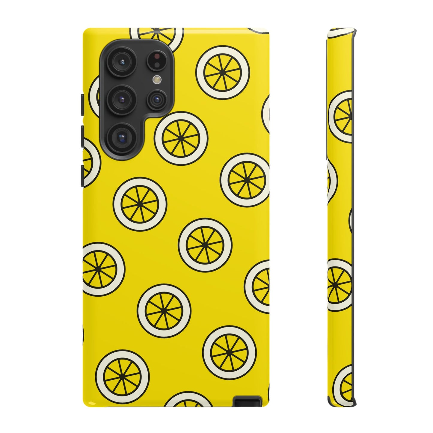 Yellow Lemon Pattern Tough Phone Case — Bright Citrus Protective Cover