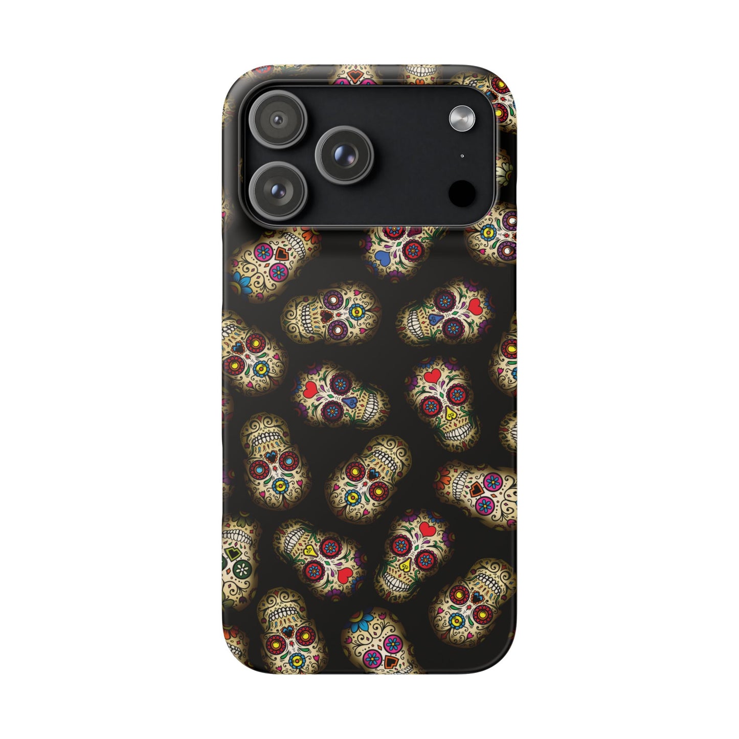Sugar Skull — Day of the Dead Floral Slim Case for Apple iPhone, Samsung Galaxy and Google Pixel.