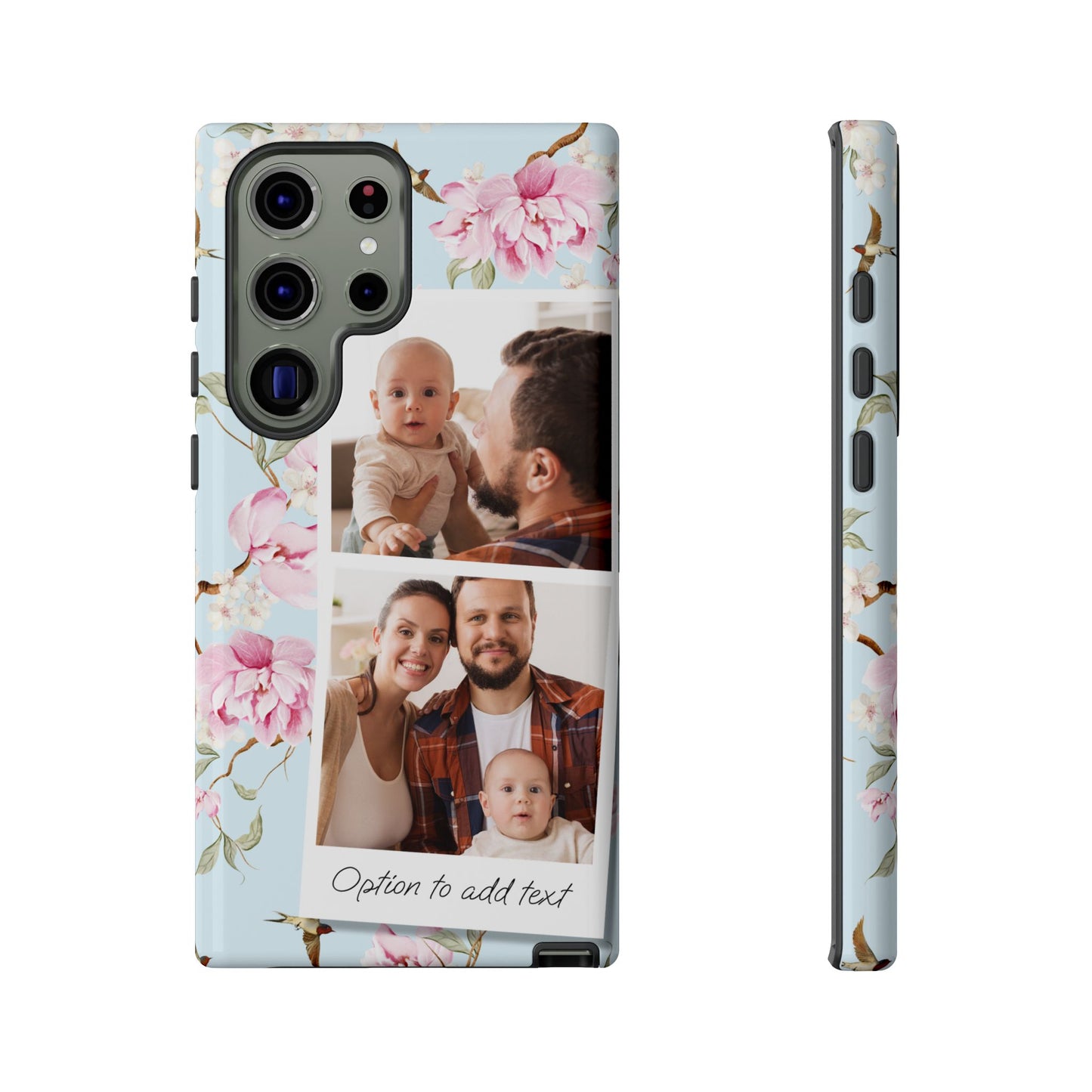 Two image Personalised Floral Photo Collage Tough Case — Personalised Family Phone Case