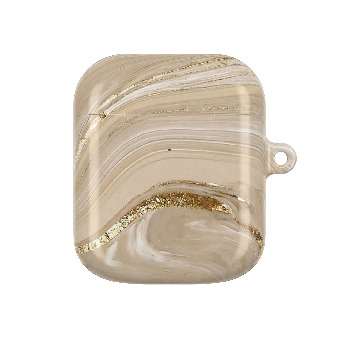Marble Swirl AirPod Case — Beige Gold Art Pattern