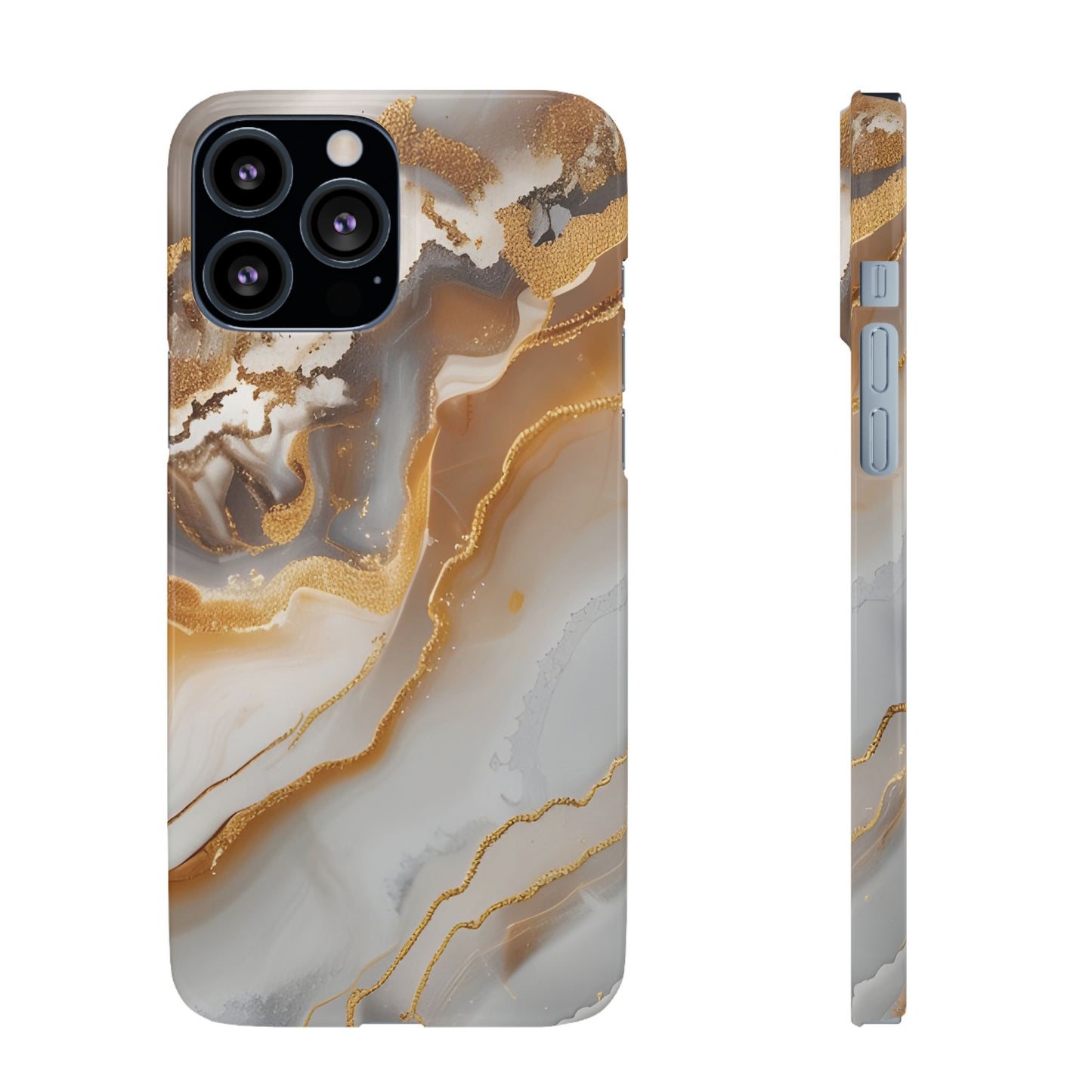 Gold Agate Phone Case – Marble Geode Snap Case