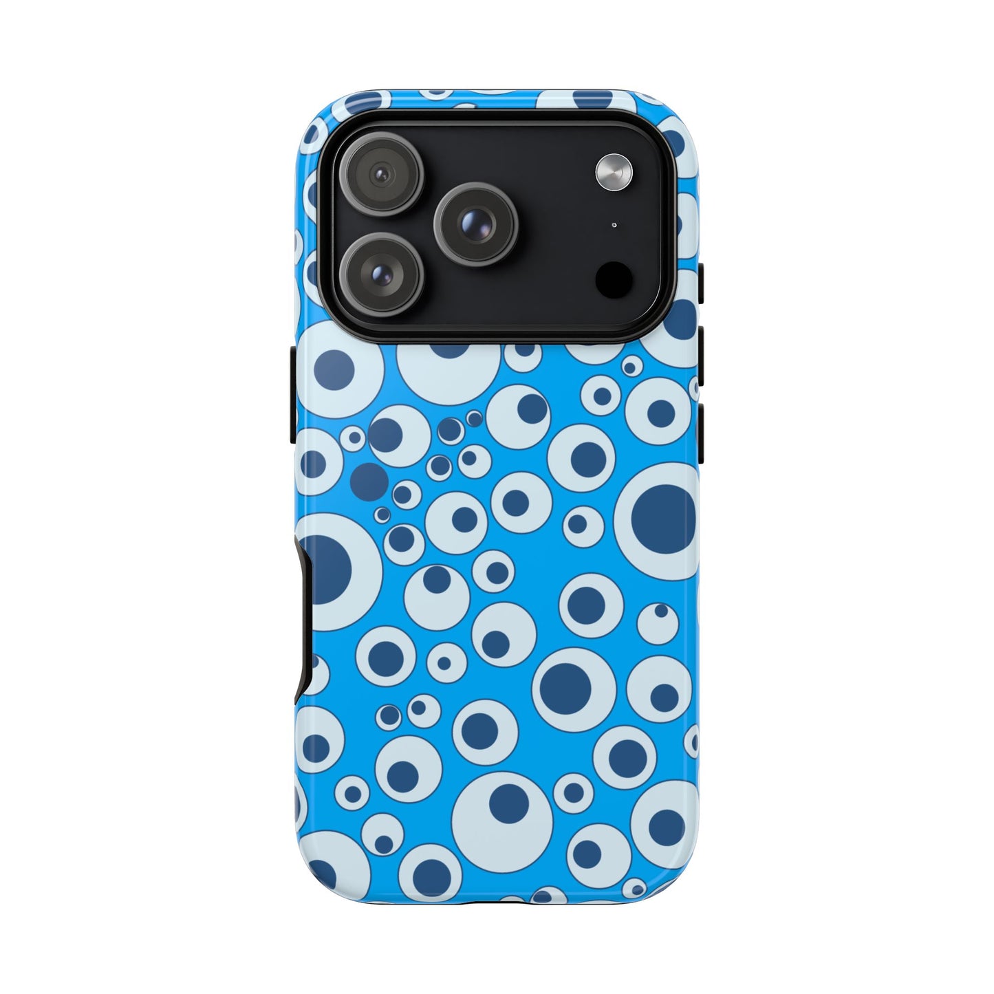 Blue Bubble Pattern Tough Phone Case — Retro Pop Circles Design