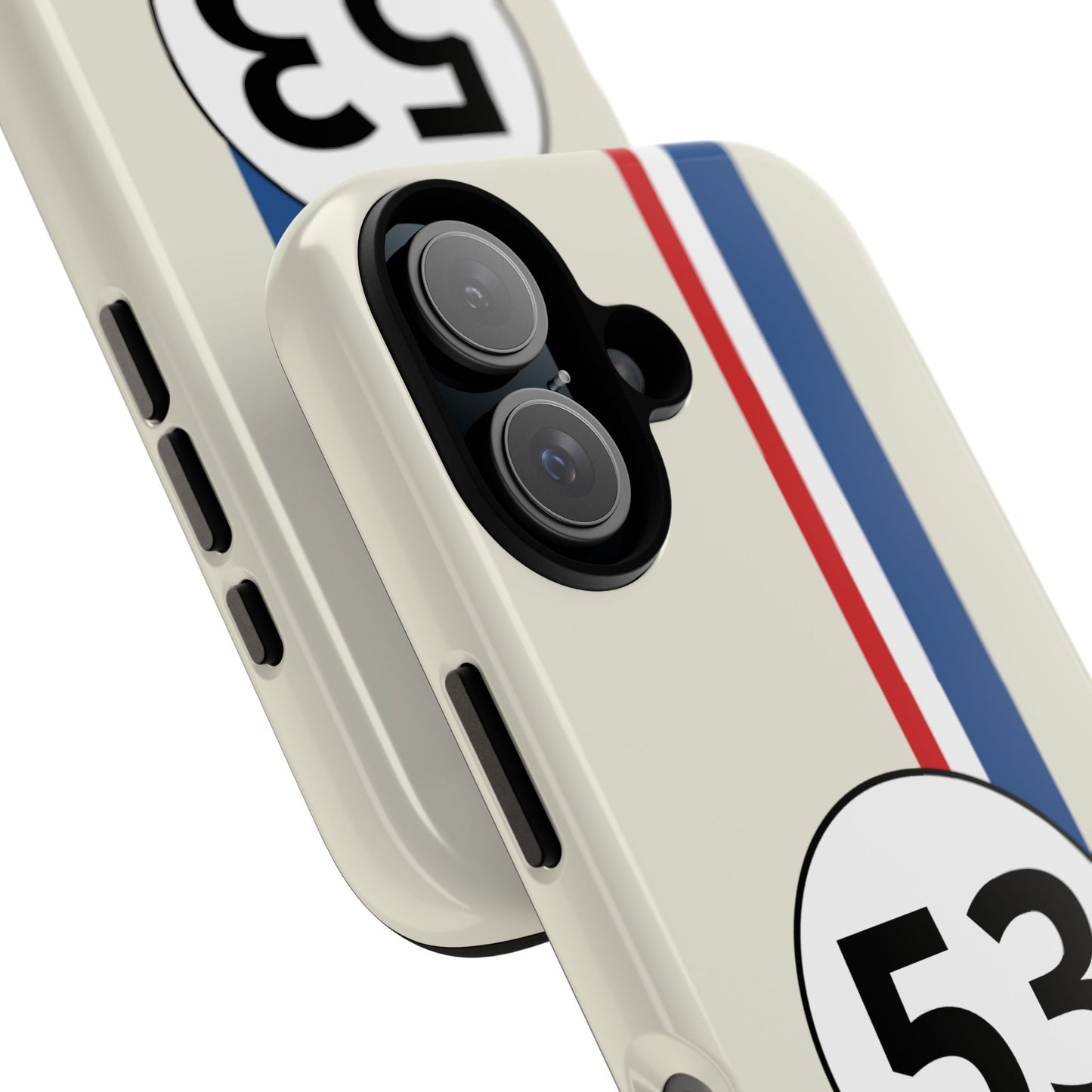 Racing Stripe Personalised Number Tough Phone Case for Apple iPhone, Samsung Galaxy and Google Pixel.