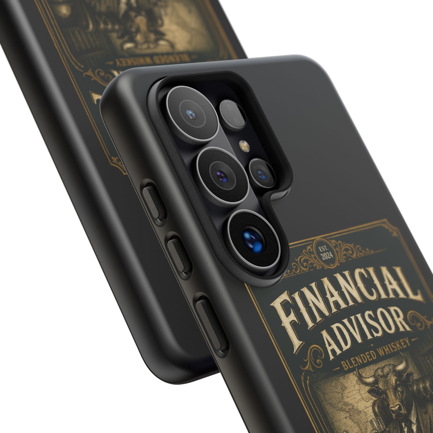 Financial Advisor Phone Case — Vintage Whiskey Label Design