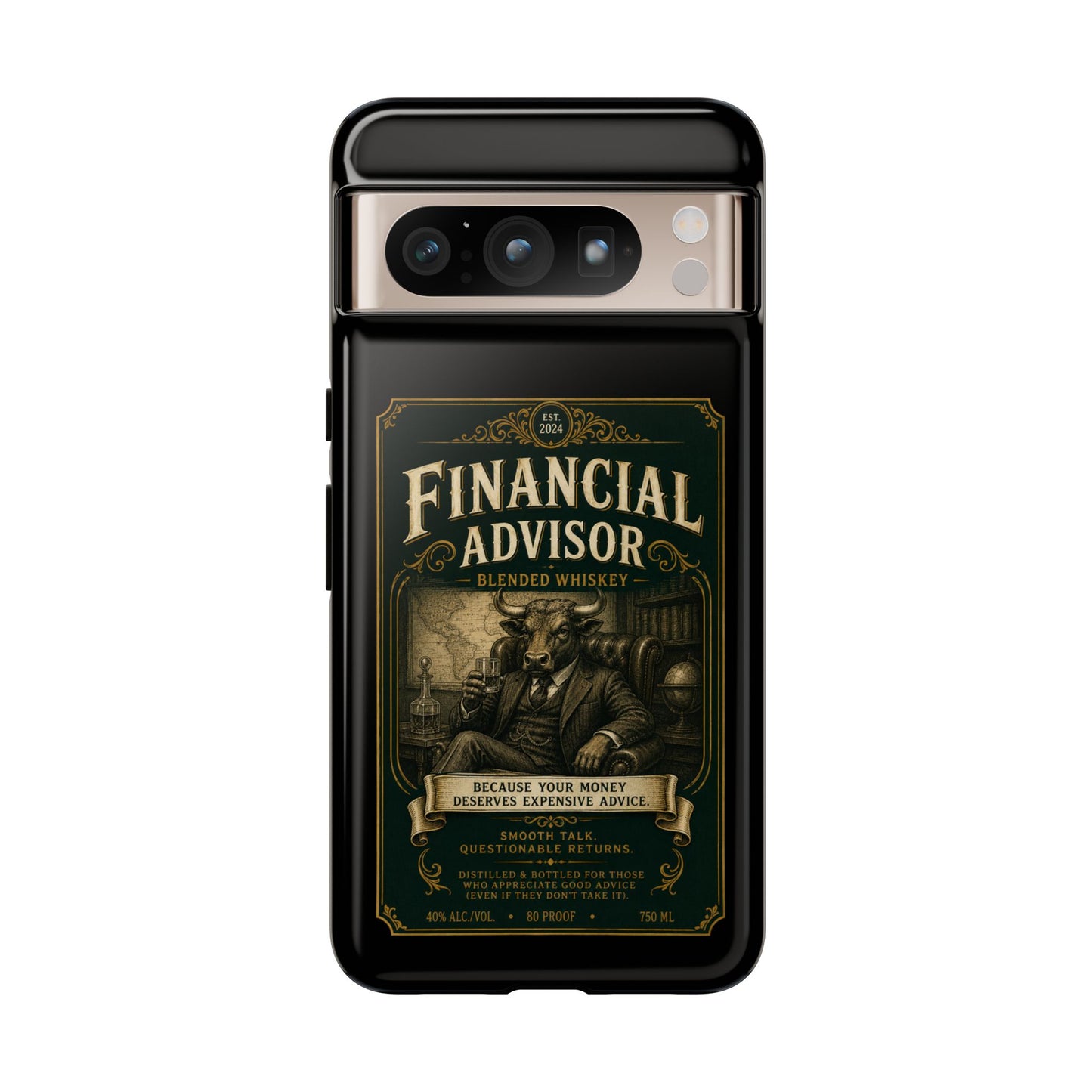 Financial Advisor Phone Case — Vintage Whiskey Label Design
