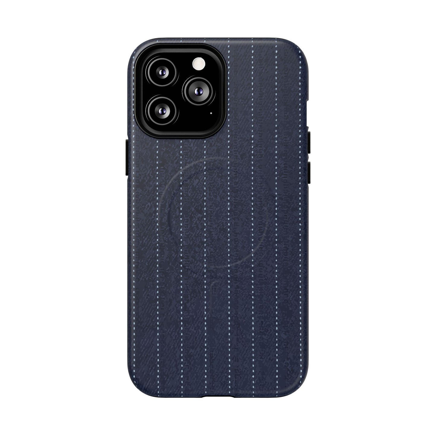 MagSafe Tough Phone Case — Navy Pinstripe Magnetic Protective Cover