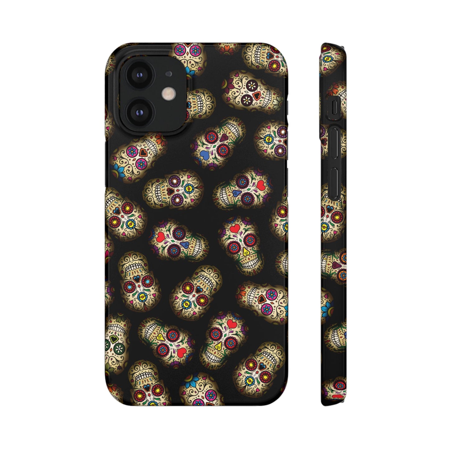 Sugar Skull — Day of the Dead Floral Slim Case for Apple iPhone, Samsung Galaxy and Google Pixel.