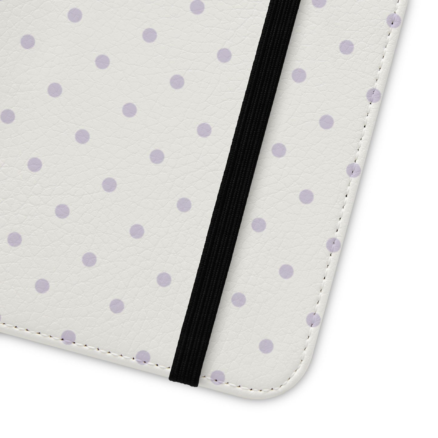 Polka Dot Flip Phone Case — White and Violet Polka Dot Wallet Cover