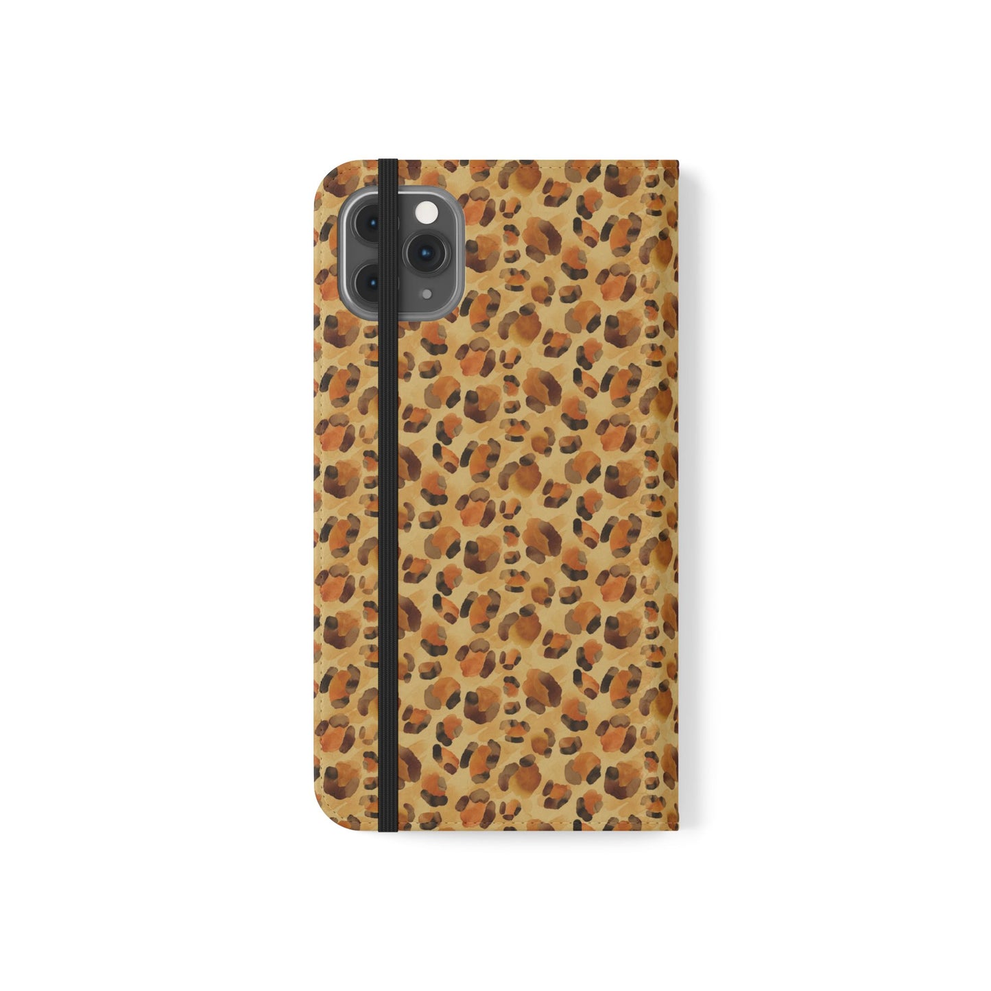 Leopard Print Flip Phone Case — Cardholder Wallet Folio
