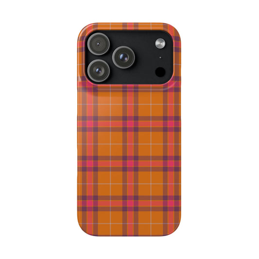 Orange Plaid Snap Phone Case — Autumn Plaid Phone Case