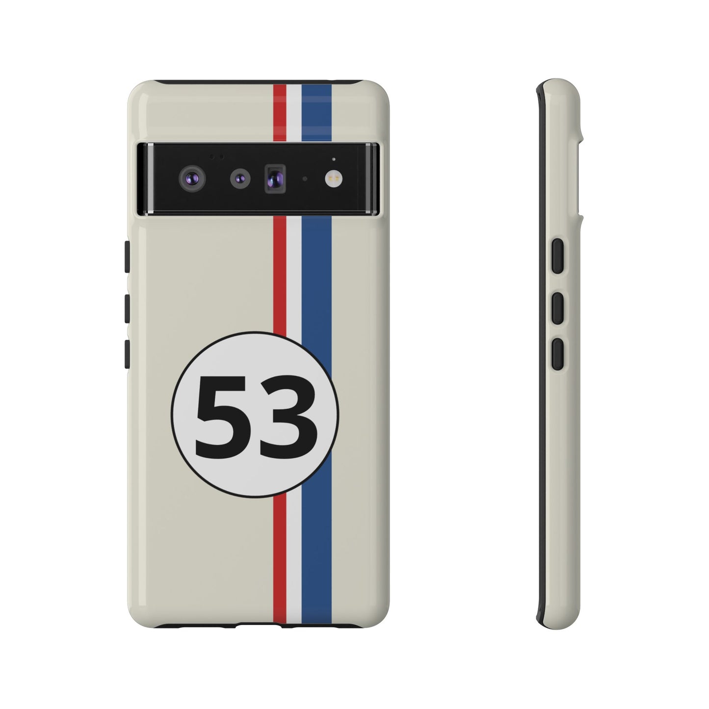 Racing Stripe Personalised Number Tough Phone Case for Apple iPhone, Samsung Galaxy and Google Pixel.