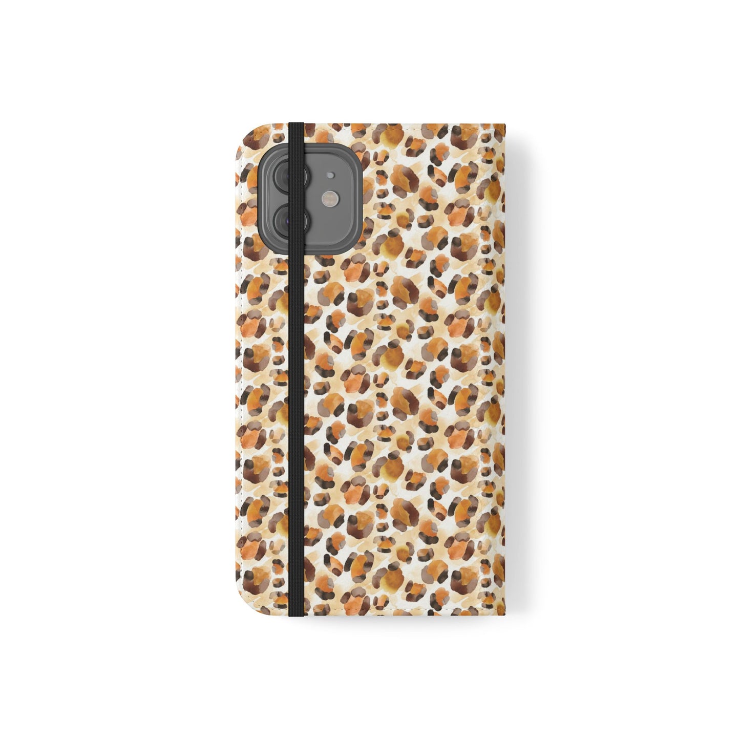 Leopard Print Flip Phone Case — Wallet Flip Case with Card Slots