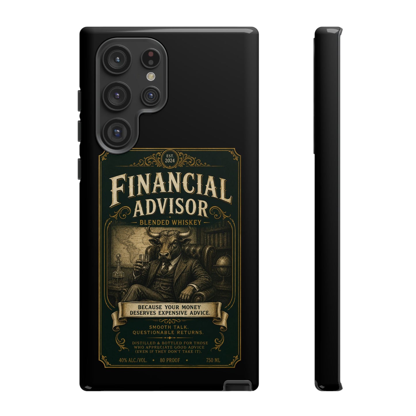 Financial Advisor Phone Case — Vintage Whiskey Label Design