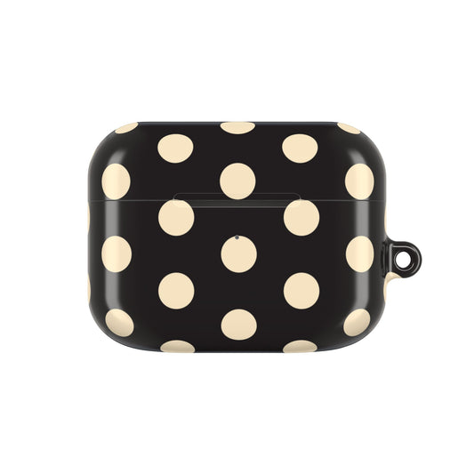 Polka Dot AirPod Case – Retro Black & Cream Protective Cover