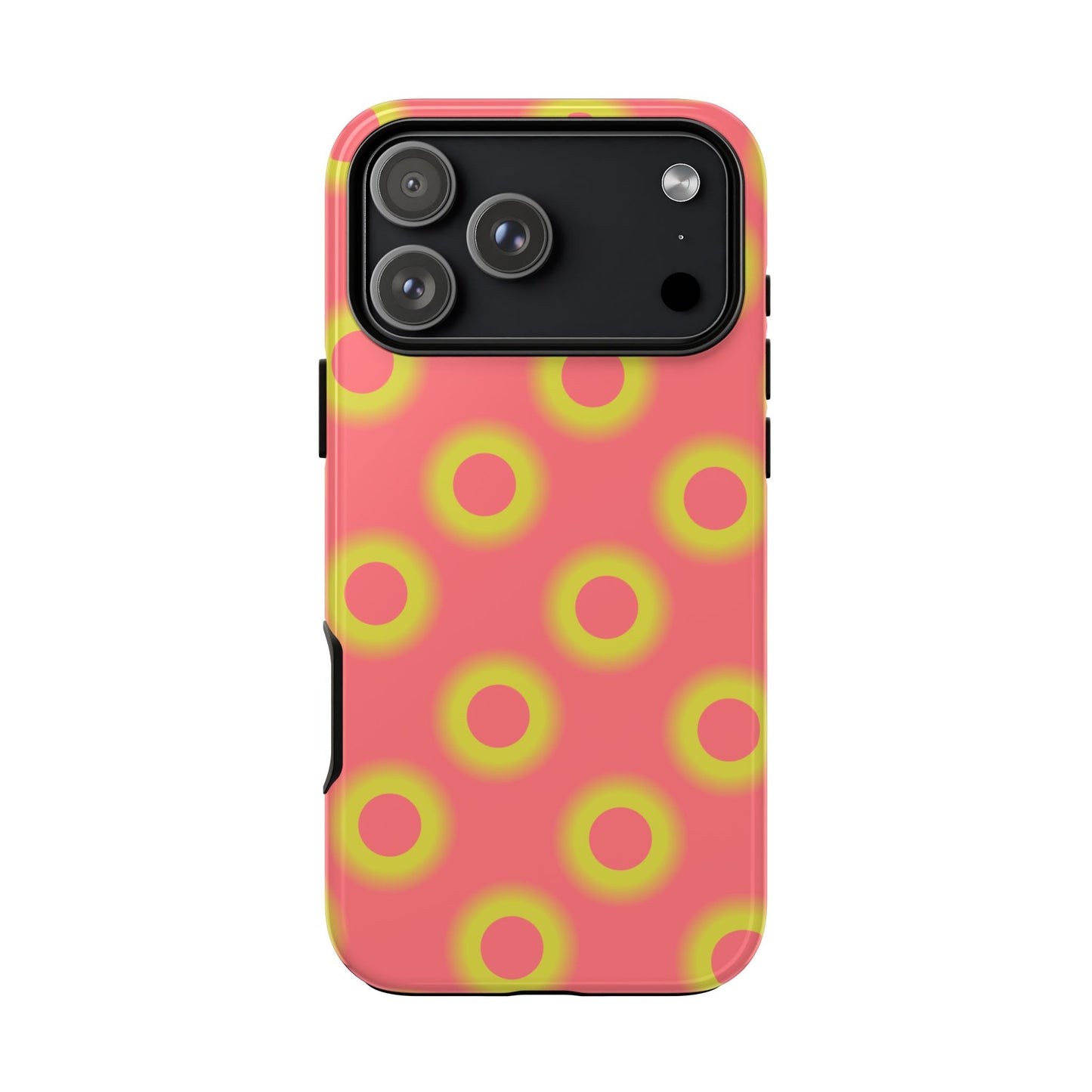 Neon Polka Dot Phone Case — Retro Pink & Lime Protective Cover