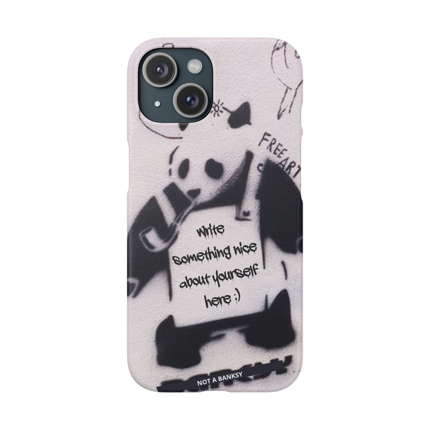 Personalised Panda Stencil Phone Case for Apple iPhone, Samsung Galaxy and Google Pixel.