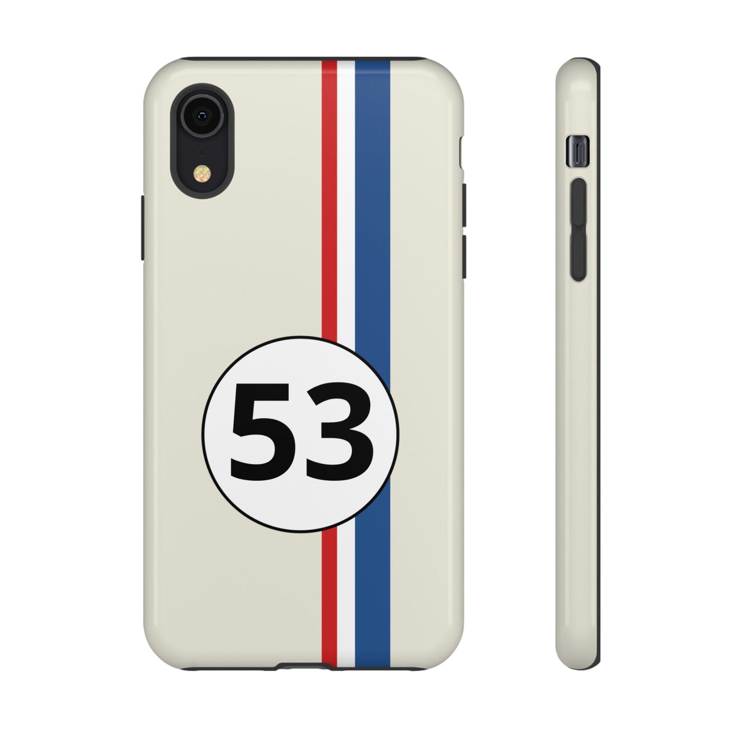 Racing Stripe Personalised Number Tough Phone Case for Apple iPhone, Samsung Galaxy and Google Pixel.