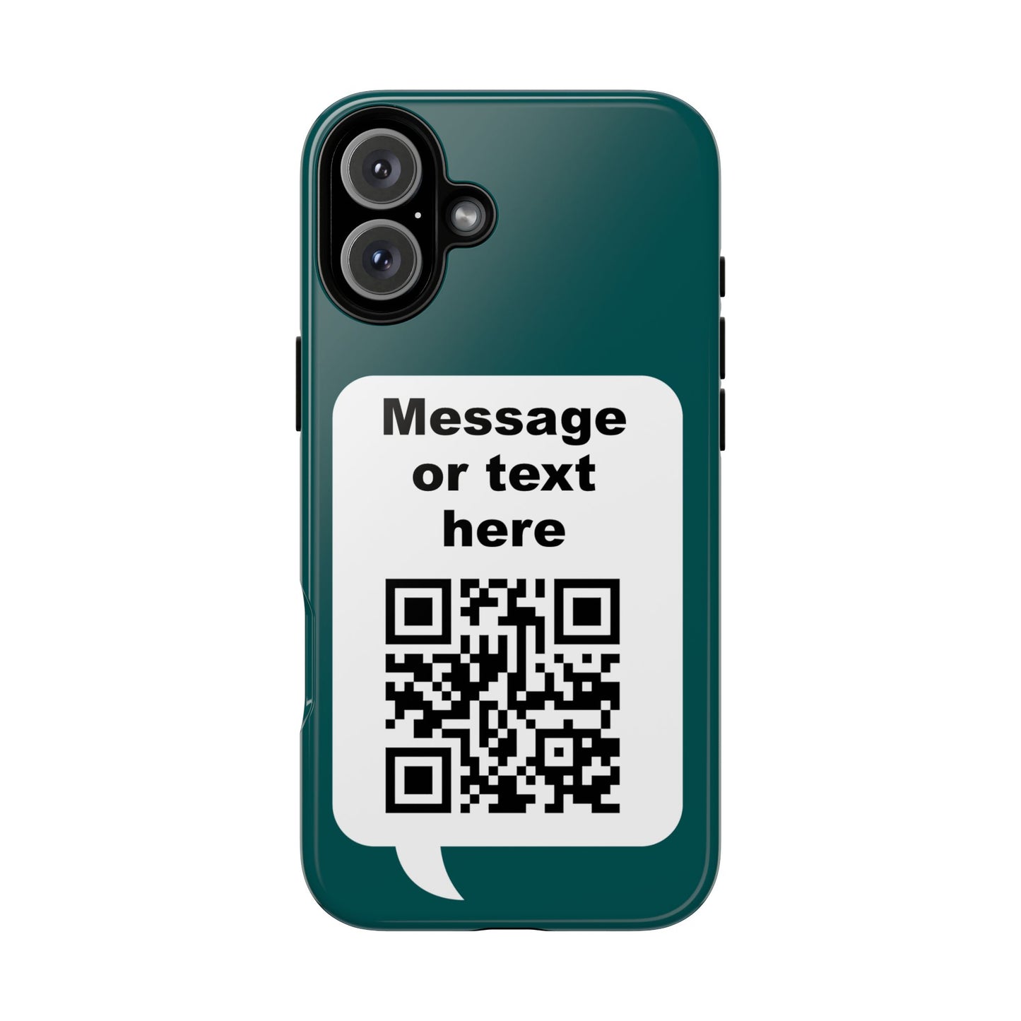 Custom QR Code Tough Phone Case — "Custom text" Contact Case