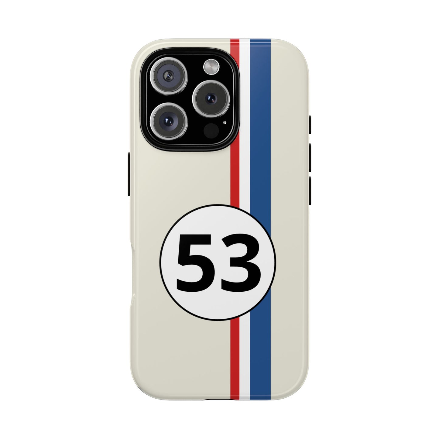 Racing Stripe Personalised Number Tough Phone Case for Apple iPhone, Samsung Galaxy and Google Pixel.
