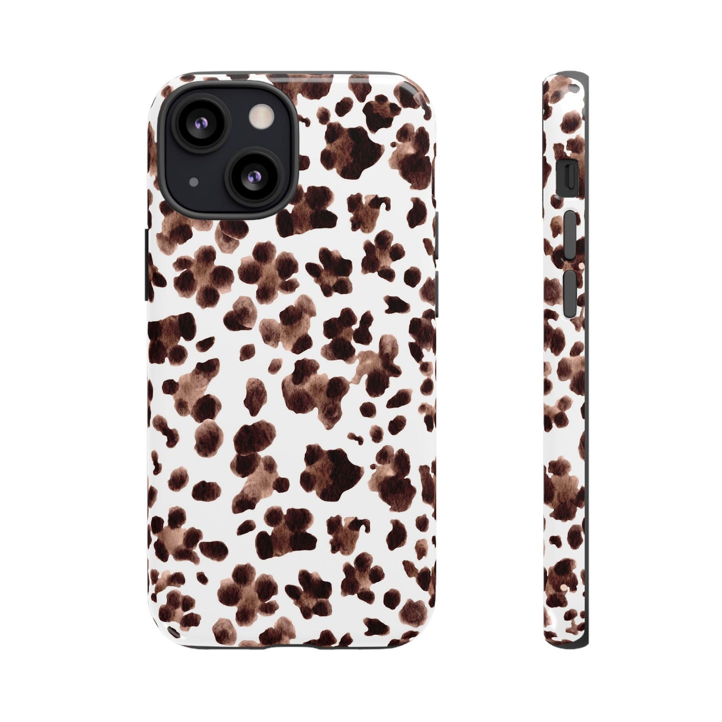 Brown Cowhide Print Phone Case — Tough Protective iPhone Cover