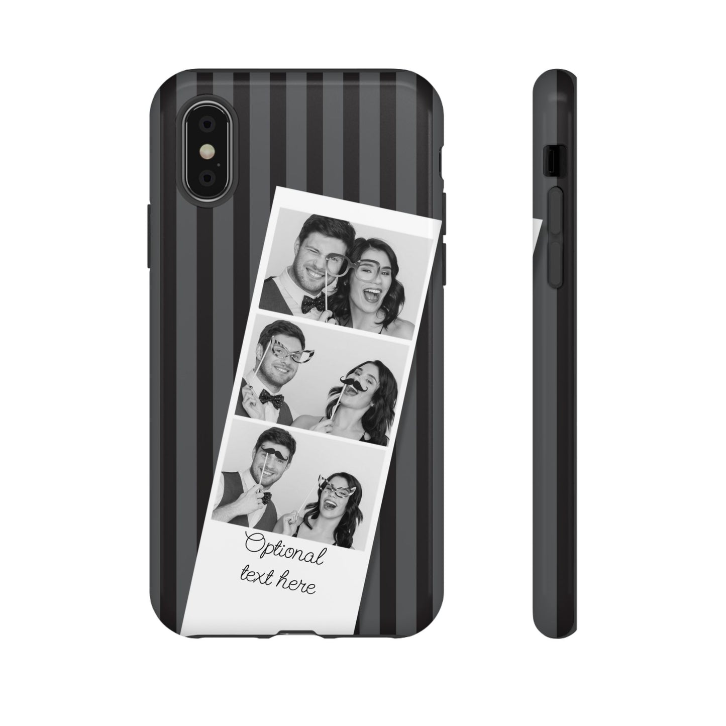 Customisable Three Image Retro Photobooth Design Tough Case for Apple iPhone, Samsung Galaxy and Google Pixel.