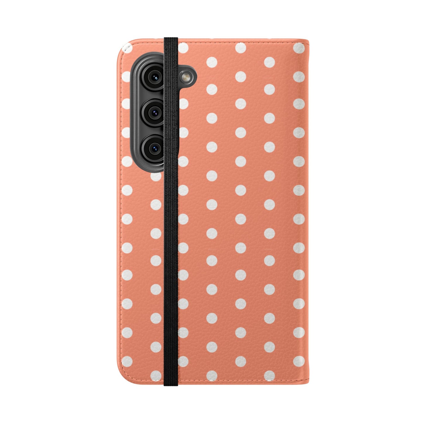 Polka Dot Flip Phone Case — Salmon Polka Dot Wallet Cover