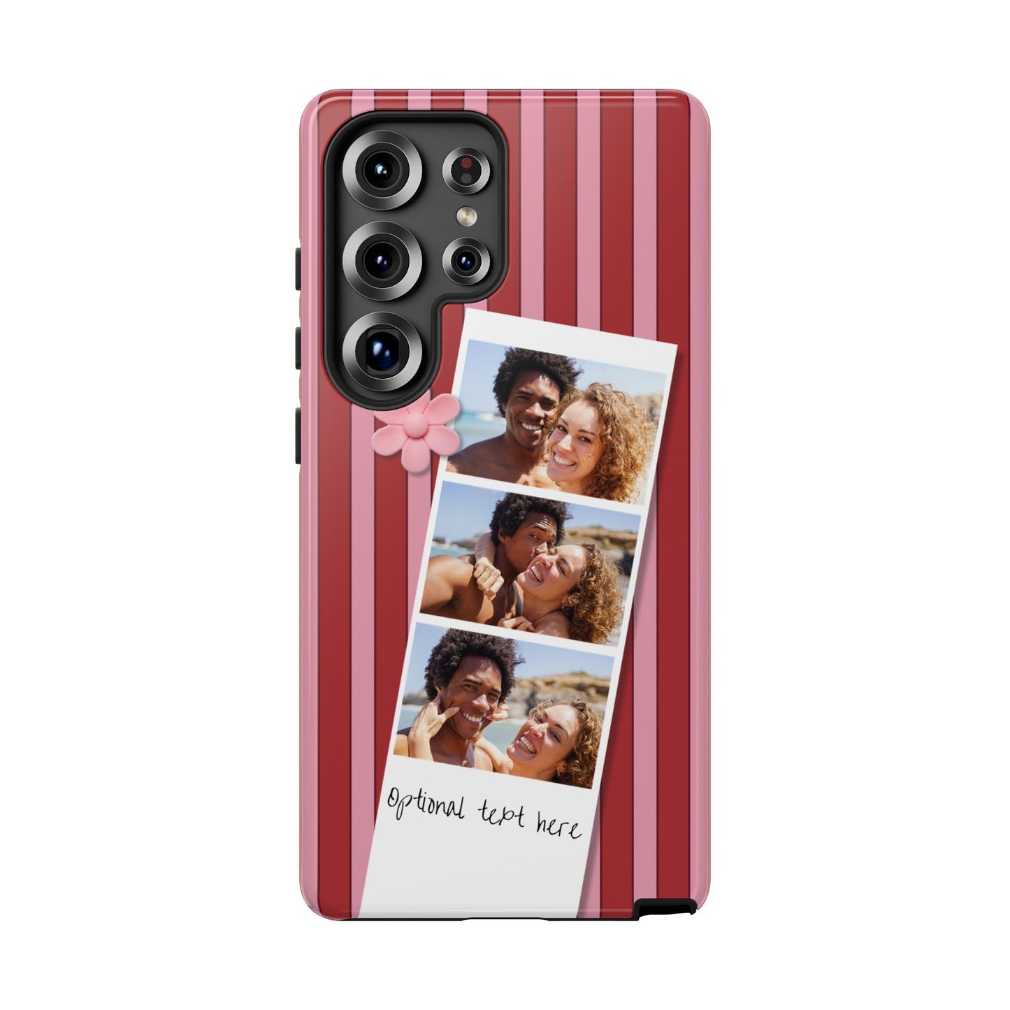 Customisable Three Photo Personalised Collage Tough Phone Case for Apple iPhone, Samsung Galaxy and Google Pixel.