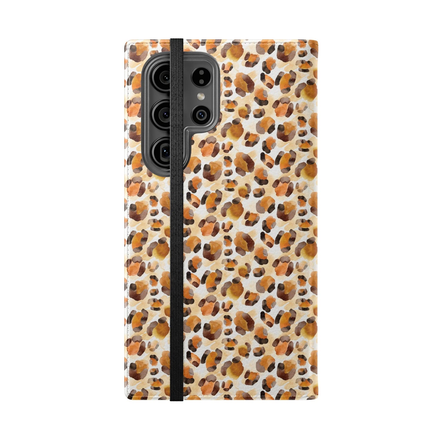 Leopard Print Flip Phone Case — Wallet Flip Case with Card Slots