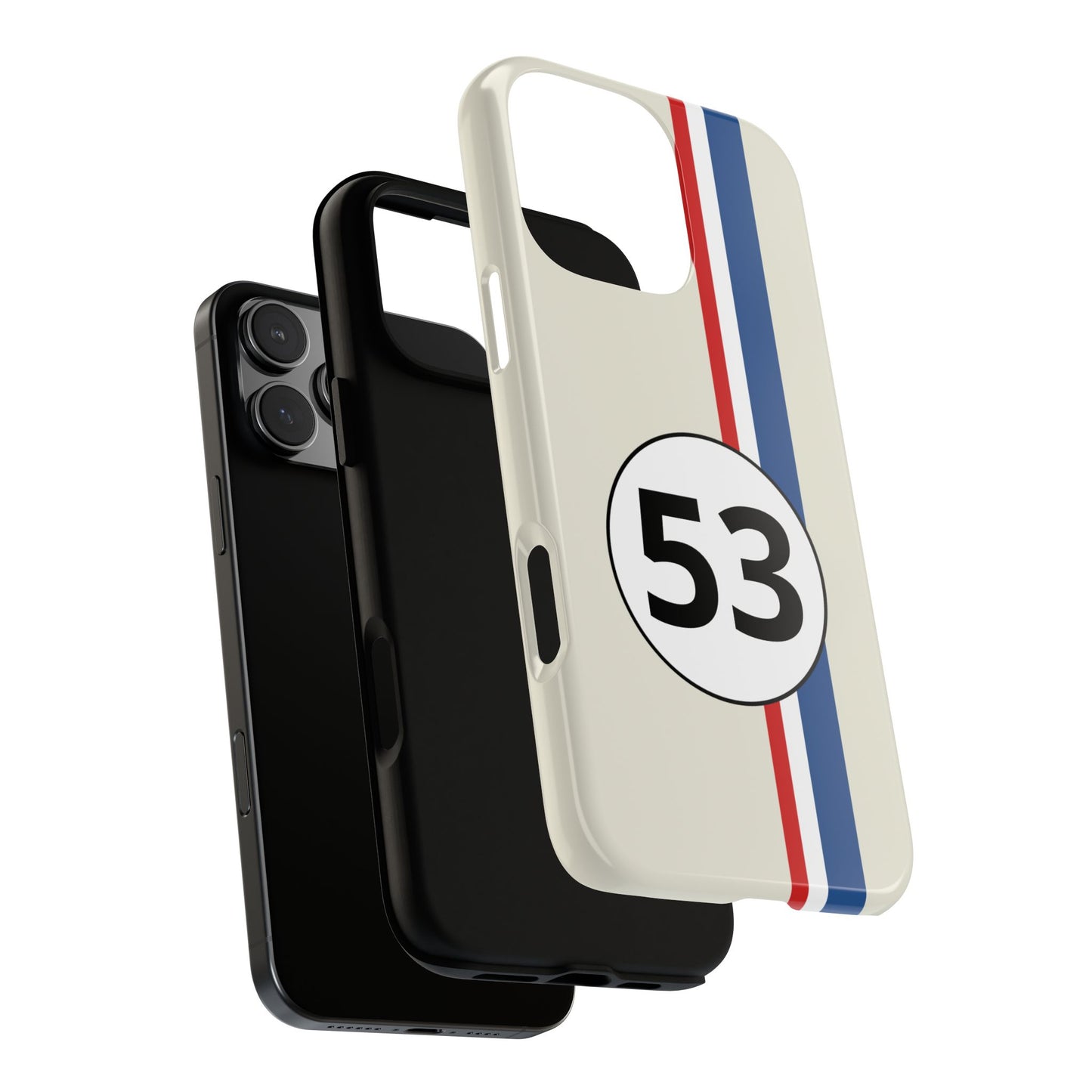 Racing Stripe Personalised Number Tough Phone Case for Apple iPhone, Samsung Galaxy and Google Pixel.